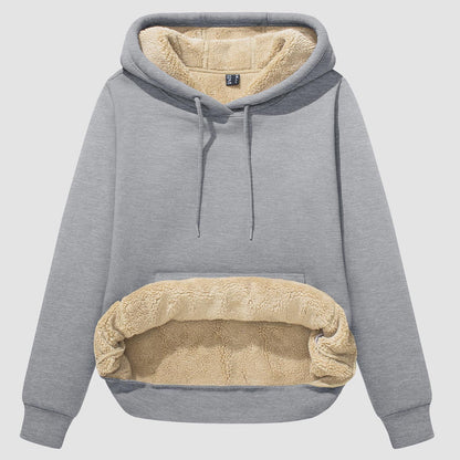 Nadine - Sudadera de sherpa con forro polar y bolsillo