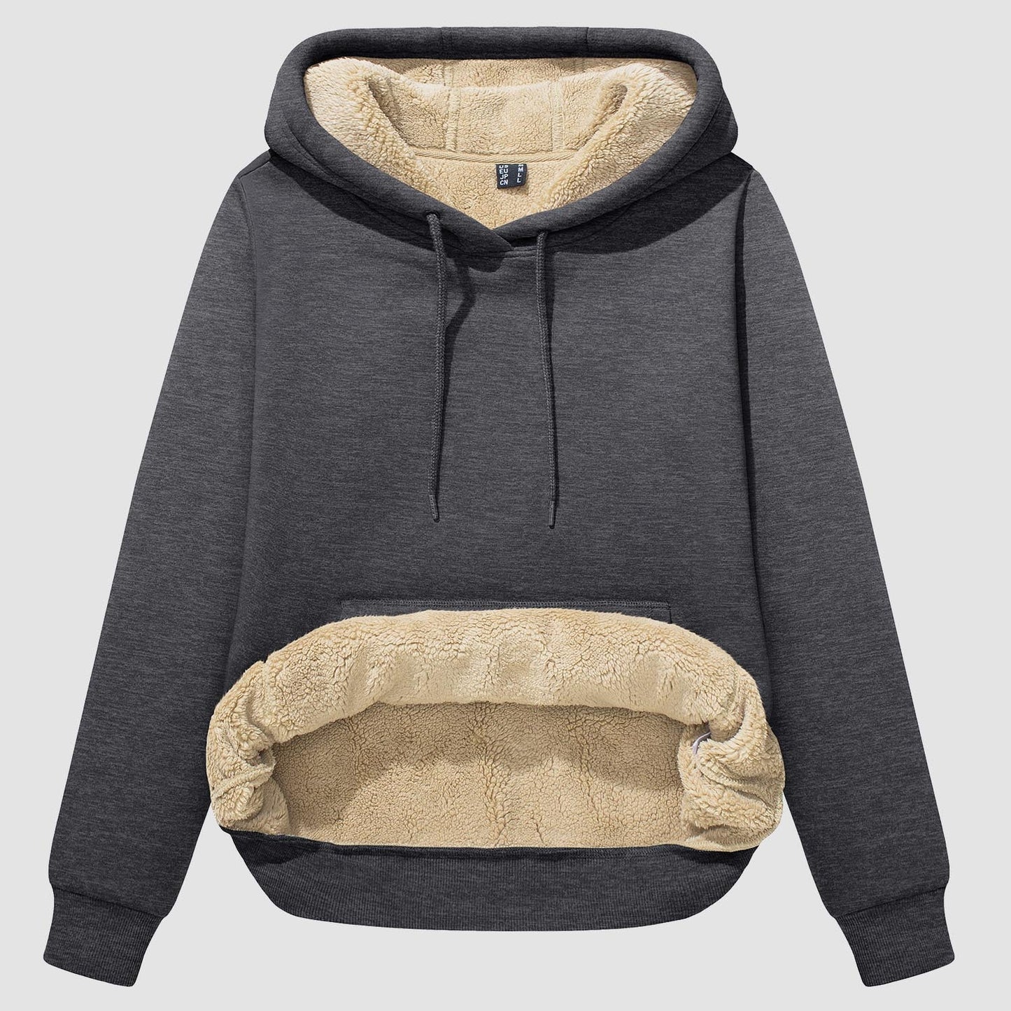 Nadine - Sudadera de sherpa con forro polar y bolsillo