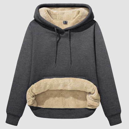 Nadine - Sudadera de sherpa con forro polar y bolsillo