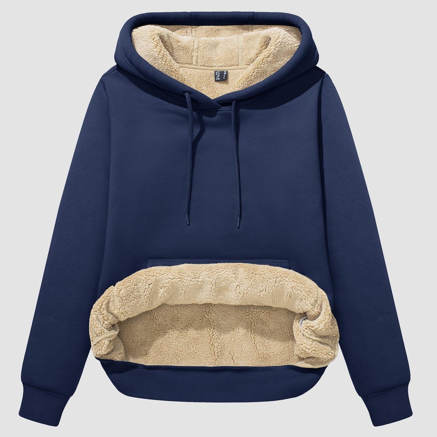Nadine - Sudadera de sherpa con forro polar y bolsillo