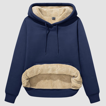 Nadine - Sudadera de sherpa con forro polar y bolsillo