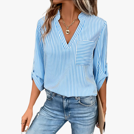 Blusa elegante de rayas para mujer