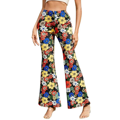 Pantalón acampanado | Estampado floral | Cintura elástica