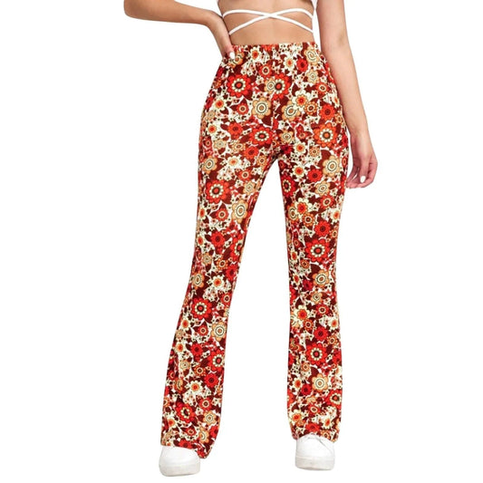Pantalón acampanado | Estampado floral | Cintura elástica
