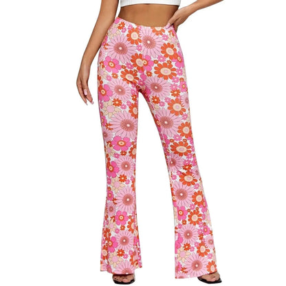 Pantalón acampanado | Estampado floral | Cintura elástica