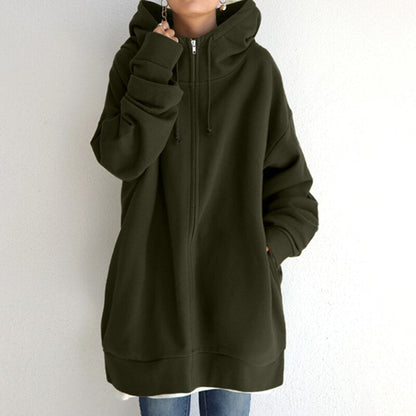 Acogedora sudadera con capucha oversize de invierno para mujer