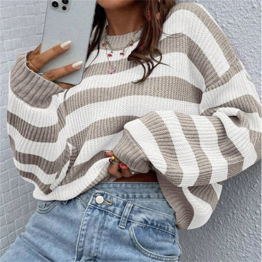 Eleanor - Elegante jersey de rayas con un ajuste perfecto para mujer