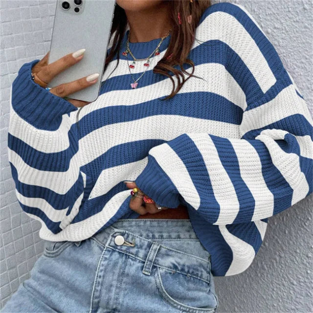 Eleanor - Elegante jersey de rayas con un ajuste perfecto para mujer