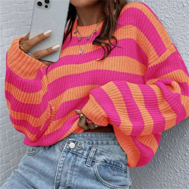 Eleanor - Elegante jersey de rayas con un ajuste perfecto para mujer