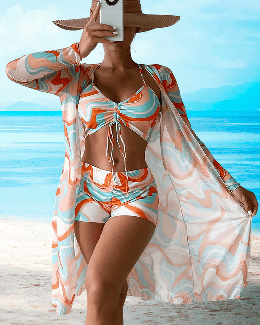 Conjunto de kimono | Ropa de playa de moda | Aireado | Perfecto para los días soleados