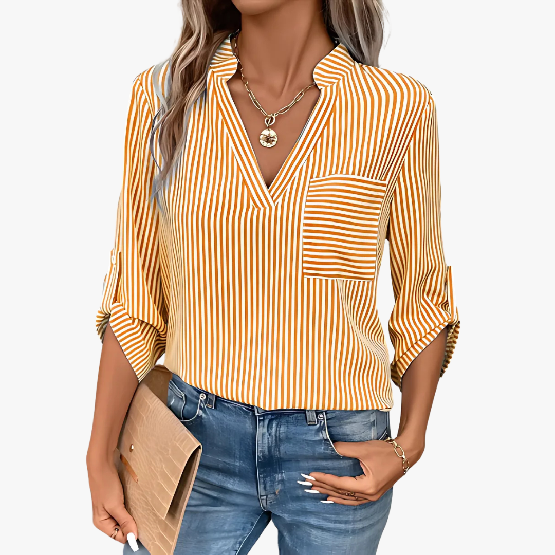 Blusa elegante de rayas para mujer