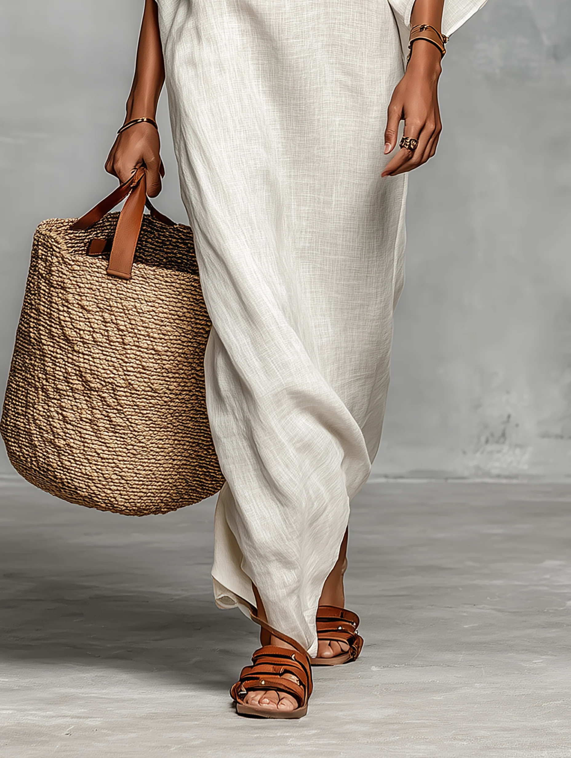 Damska sukienka maxi off-shoulder rękawy typu nietoperz
