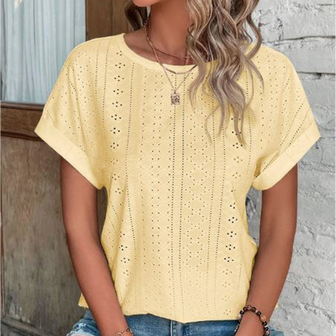 Gail - Top de manga corta para mujer - Sencillo y elegante