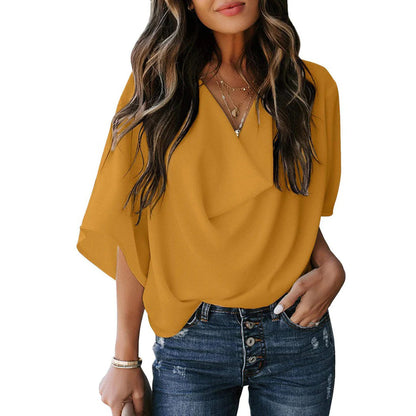 Nellie - Blusa drapeada para mujer - Elegante y versátil