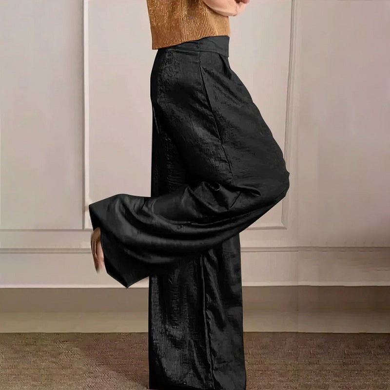 Pantalones vintage casual de primavera en colores metálicos para mujer