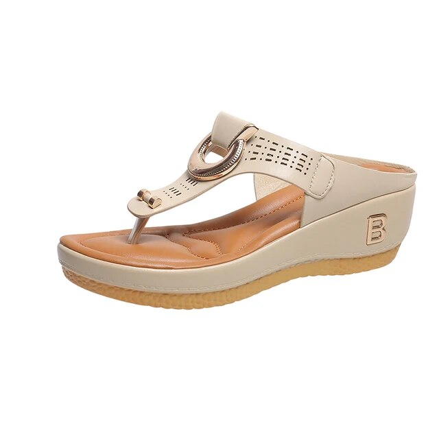 ADELAIDE | Sandalias de cuña de piel