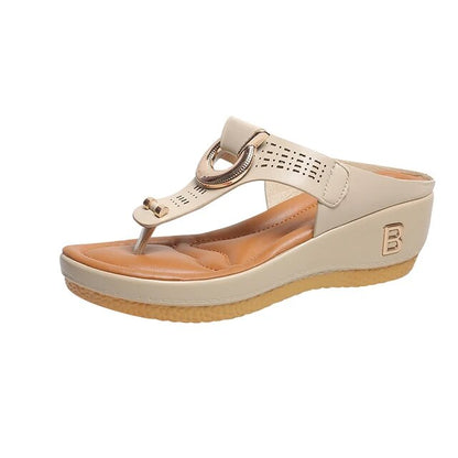ADELAIDE | Sandalias de cuña de piel