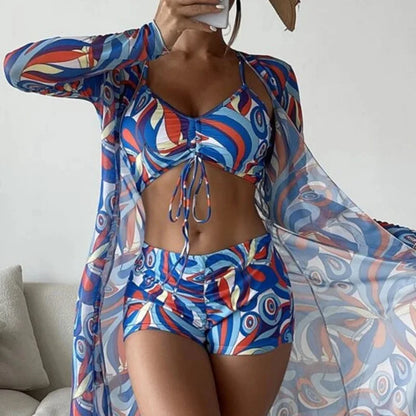 Olivia® | 3 en 1 top de bikini + pantalón + kimono