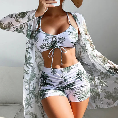 Olivia® | 3 en 1 top de bikini + pantalón + kimono