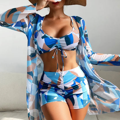 Olivia® | 3 en 1 top de bikini + pantalón + kimono