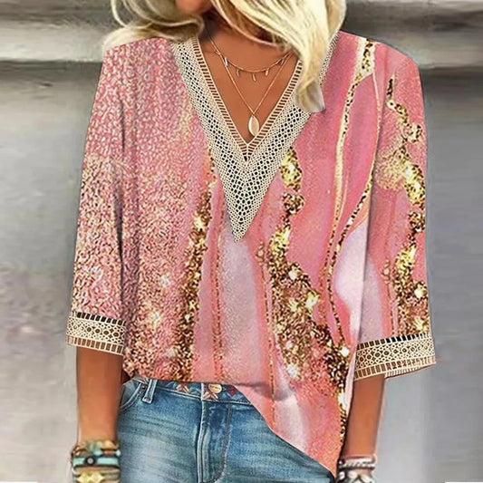 Luna | Blusa de Verano Boho-Chic Cuello en V