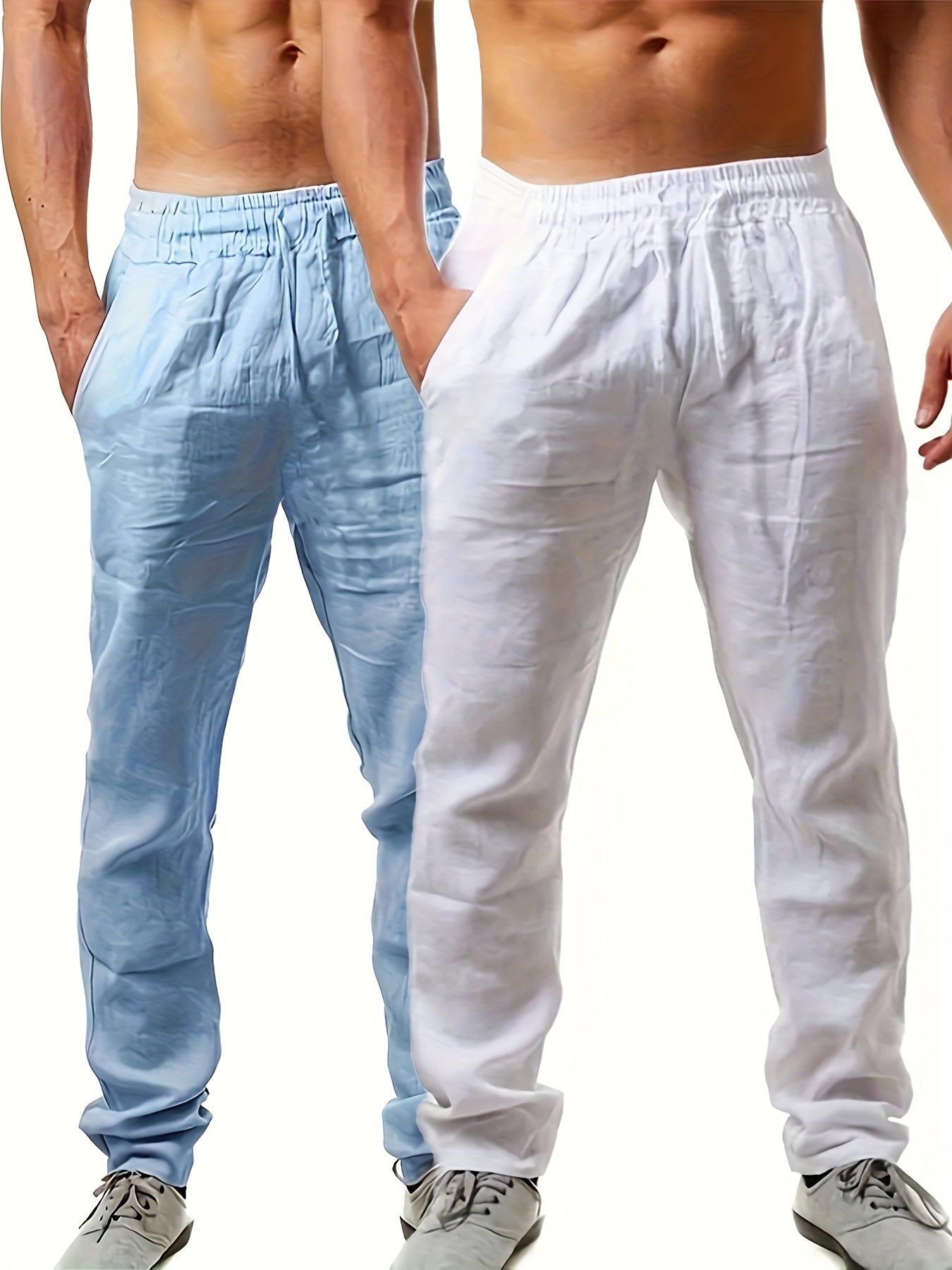 2 pantalones lisos de hombre