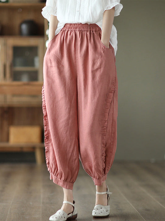 Chike - Pantalones de harén con volantes