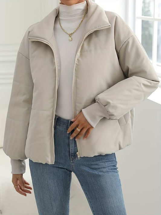Chaqueta bomber con cremallera de moda para mujer
