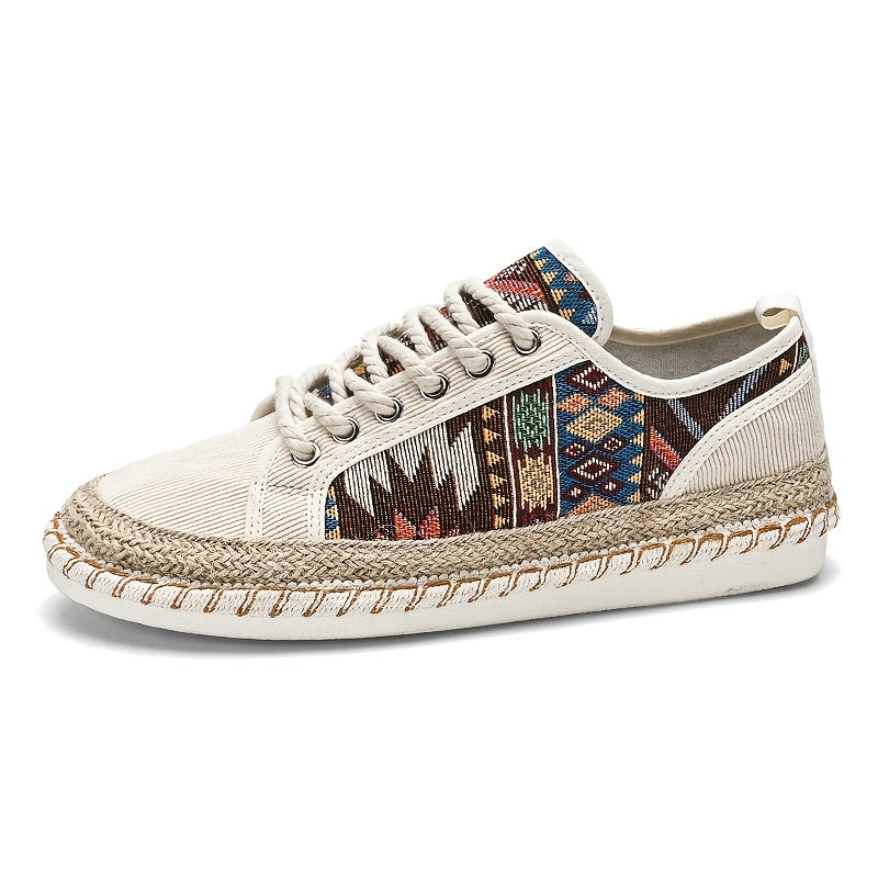 Damskie Tenisówki Espadryle W Wzór Geometryczny