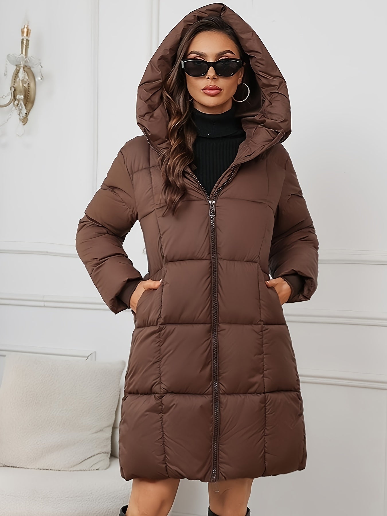 Chaqueta casual cálida con capucha para mujer | Ideal para otoño/invierno
