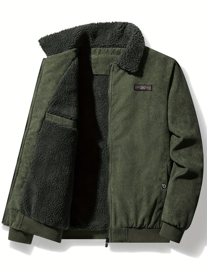 Chaqueta de invierno de algodón transpirable de estilo retro informal para hombre | Perfecta para llevar a diario