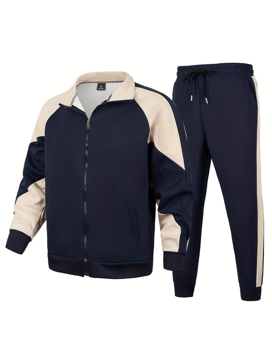 Chándal casual con chaqueta de manga larga y pantalón para hombre | Perfecto para días informales