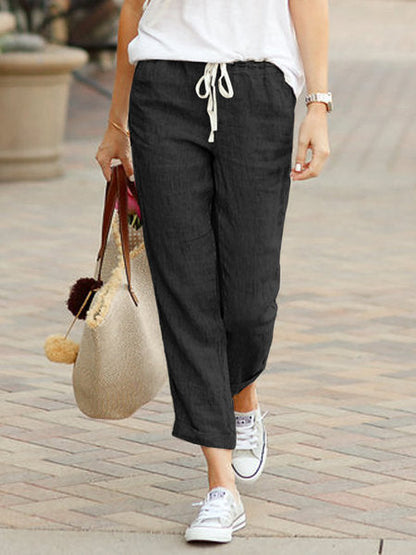 Elisa - Pantalones de ocio de lino cómodos para mujer