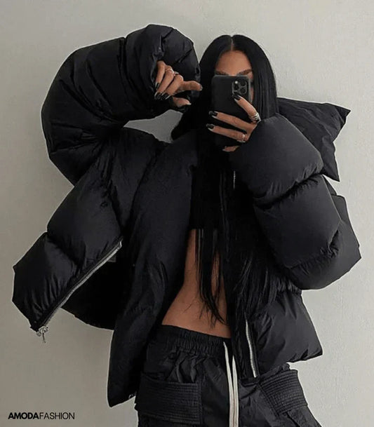 Chaqueta oversize con cuello alto