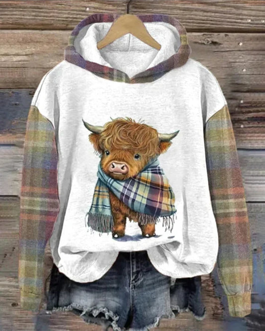 Jersey informal con capucha y estampado animal