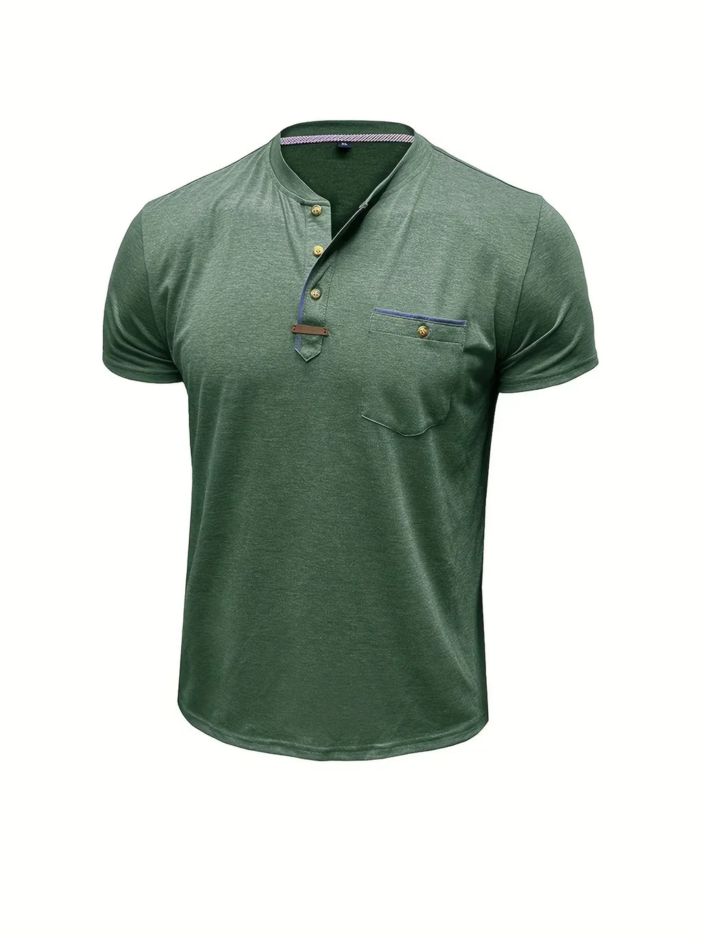 Męska Koszulka Henley Guzikami