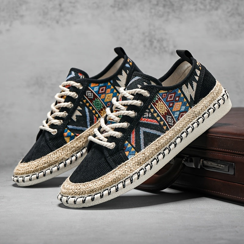 Damskie Tenisówki Espadryle W Wzór Geometryczny