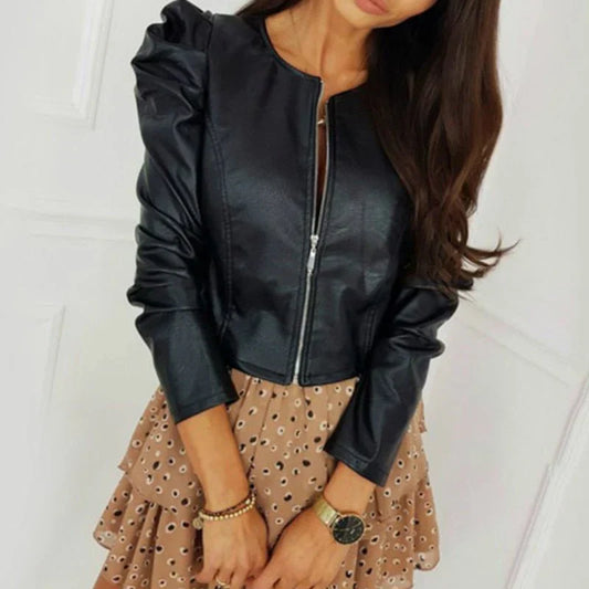 Chaqueta Zahra | elegante chaqueta corta en piel para mujer