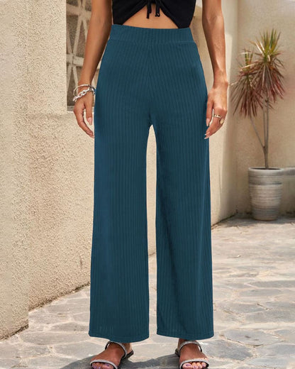 Anna | Pantalones de cintura alta de canalé | Comodidad y estilo | Tejido elástico