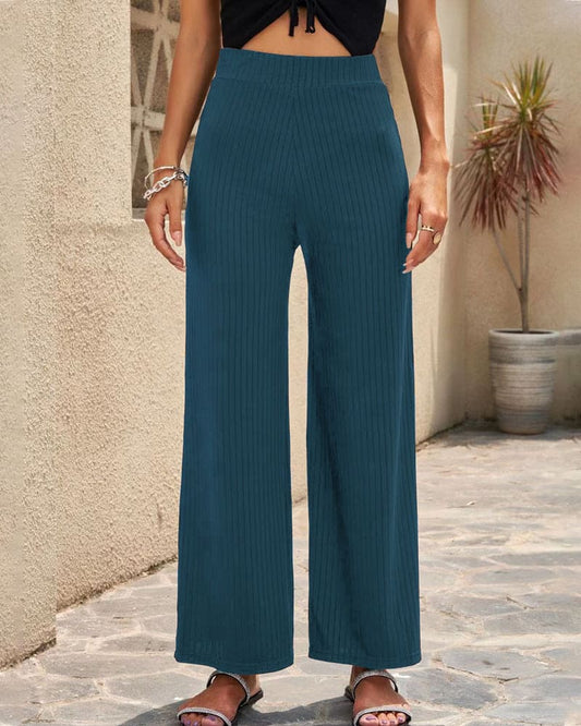 Anna | Pantalones de cintura alta de canalé | Comodidad y estilo | Tejido elástico