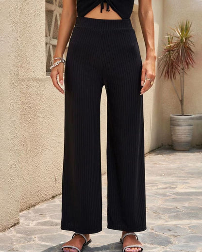 Anna | Pantalones de cintura alta de canalé | Comodidad y estilo | Tejido elástico