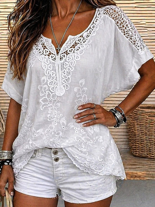 Damska Bluzka V Neck