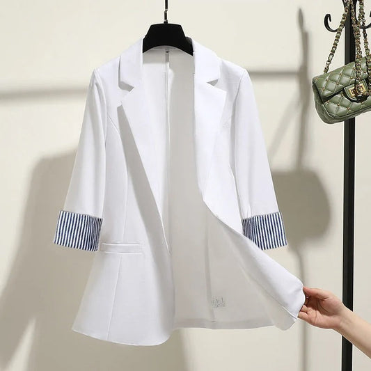 Eliana | Chaqueta lisa de manga tres cuartos para mujer