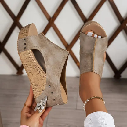 Barbara® | Sandalias de plataforma de piel