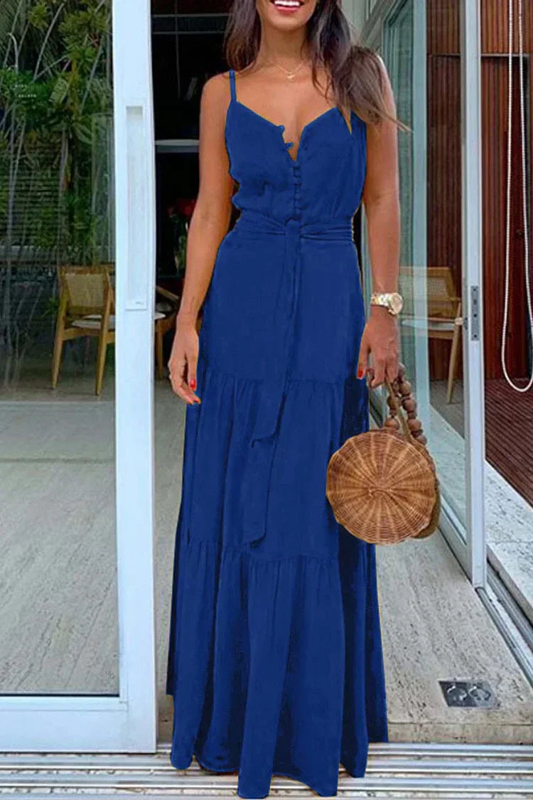 vestido camisero con botones y lazo