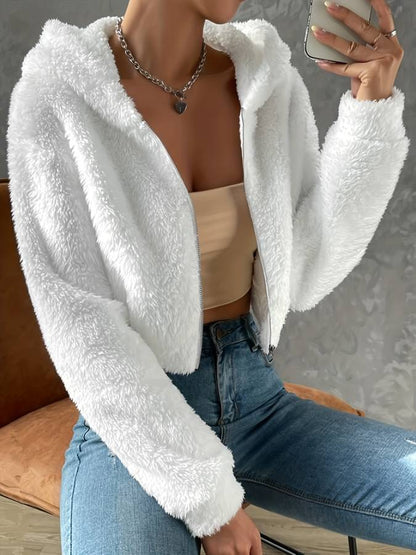 Chaqueta Teddy con cremallera para mujer