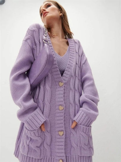 Chaqueta de punto oversize para mujer, elegante y cómoda