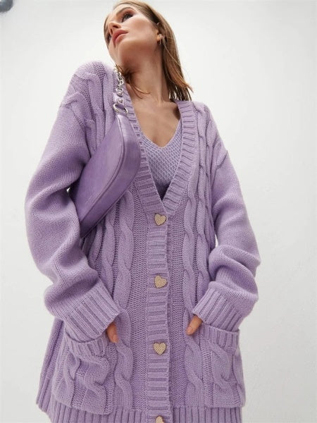 Chaqueta de punto oversize para mujer, elegante y cómoda