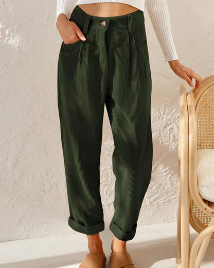 Kamryn - Pantalones clásicos de cintura alta para mujer