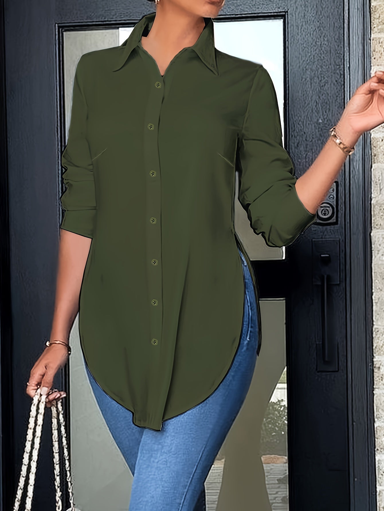 Blusa Wendaya | Camisa de botones dividida